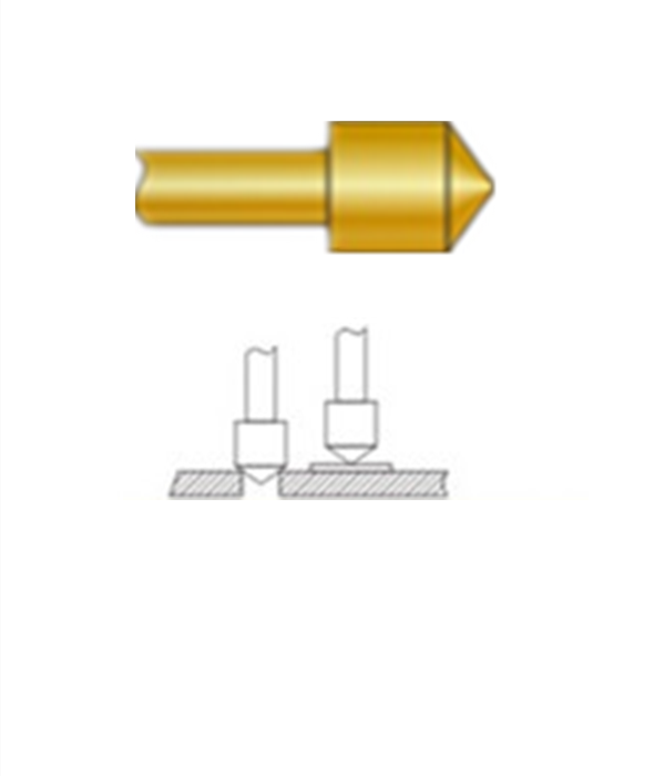 圓錐頭探針、探針用法圖、探針原理圖、測試探針圖片