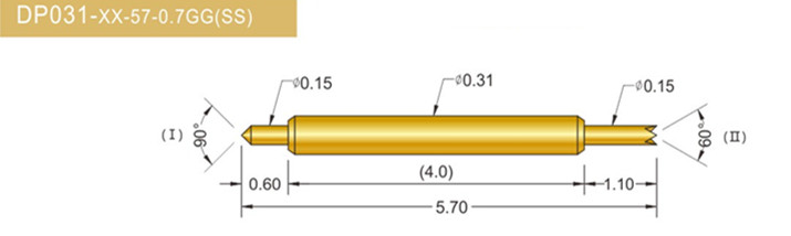 031雙頭探針、BGA雙頭測試針、雙向彈簧探針、帶彈簧雙頭針、雙頭針圖片
