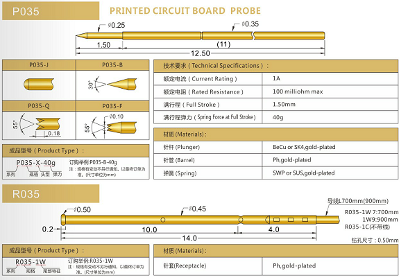 035測(cè)試探針規(guī)格、測(cè)試探針生產(chǎn)廠家